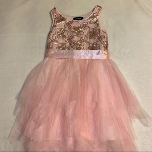 Pink/gold tulle dress